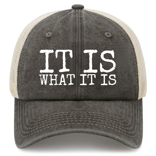It is What It is Hat Funny Trucker Hats for Women Baseball Hat Birthday Gifts