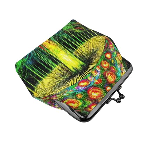 Kiss-Lock Coin Purse For Women Change Purses Small Coin Pouch Mini Change Holder Tiny Coin Wallet (magic mushrooms (2))3