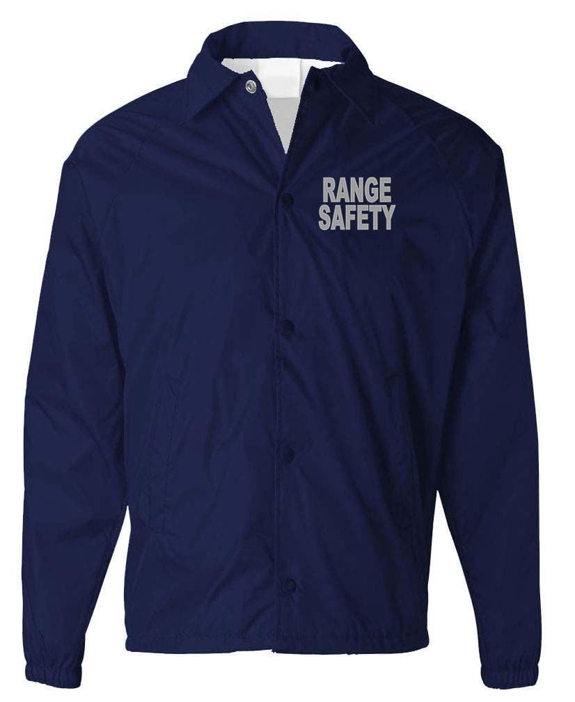 Cold Harbor Service and First Responders Range Safety Coaches Jackets Event Staff Men’s and Women’s Outerwear Windbreaker (US, Alpha, X-Large, Regular, Regular, Navy with High Visibility Logos)