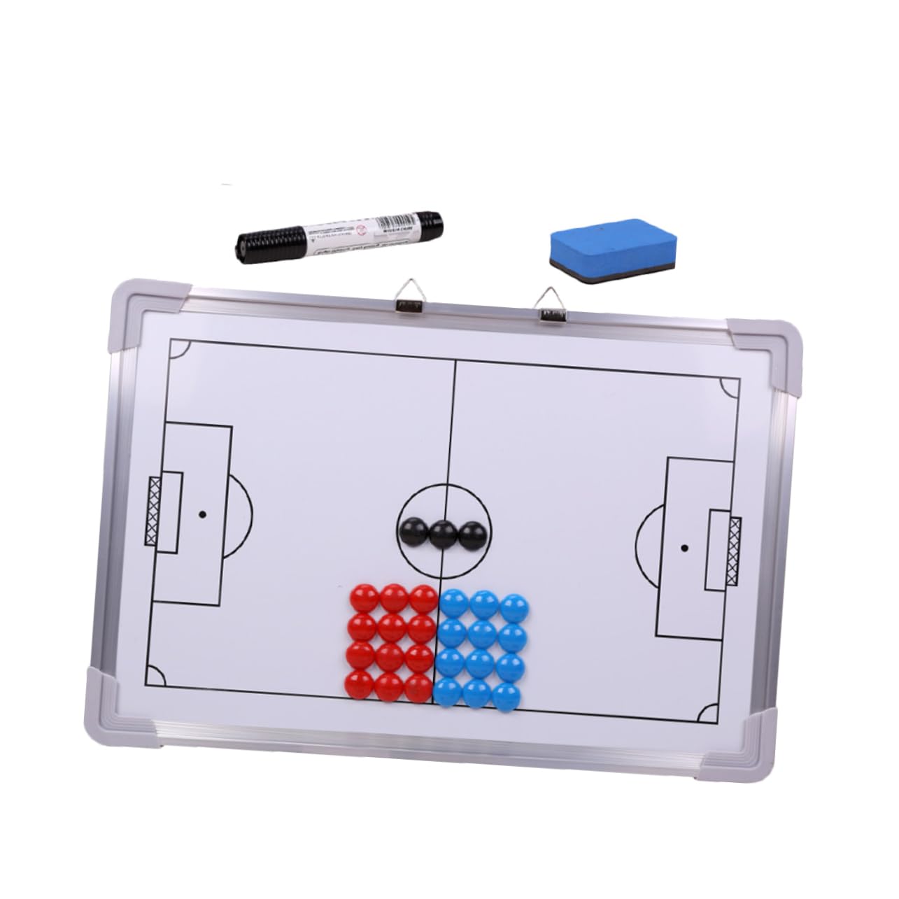 Garneck Magnetic Soccer Aluminum Alloy White 27 Magnets Eraser Marker Portable Football Training Board
