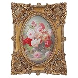 Cadre ovale vintage : son design polyvalent permet de l'accrocher au mur ou de le poser sur une table, cadre photo à l'ancienne