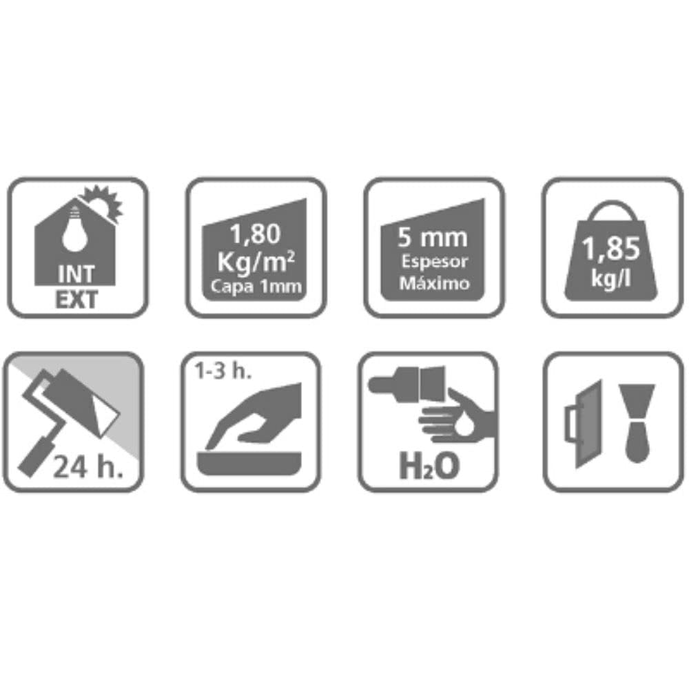 Masilla Plasmont Al Uso Multiuso Masilla para reparar Fachadas y Paredes color Blanco (20kg)