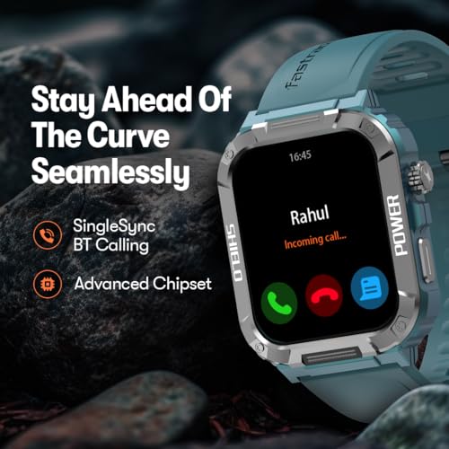 Image of Fastrack Limitless Valor Smart Watch, 1.91 inch Ultra HD Display, Bluetooth Calling, SpO2, 100+ Sports Mode,Working Crown, Heart Rate & IP68 - Smartwatch for Man & Women Latest, 7-Day Battery (Green Camo)