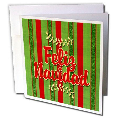 Doreen ErhardtNX}XRNV ? XyCFeliz Navidad Festive Red and Green Striped Holiday Sprigs ? O[eBOJ[h Set of 12 Greeting Card