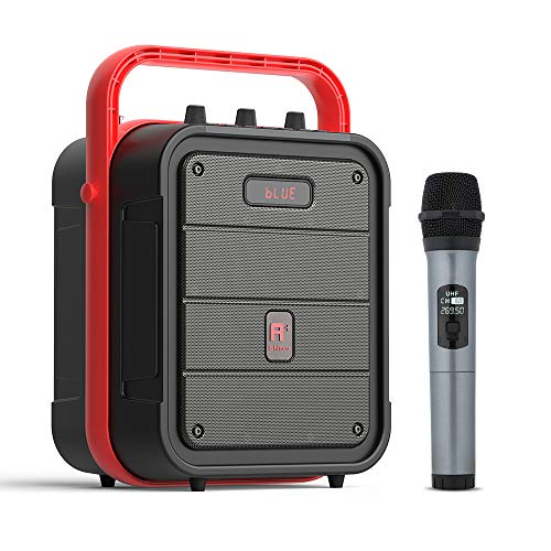 Shinco SJ52 Portable Karaoke Machine with Wireless Microphone, Rechargeable PA System, Bluetooth Speaker with FM Radio, Audio Recording, Remote Control