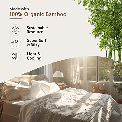 Belle Terre Cooling Mattress Topper Full Size & Bamboo Fibre Sheets Full Set - Ultra Soft, Breathable, And Cooling Bedding For Hot Sleepers #TOP2