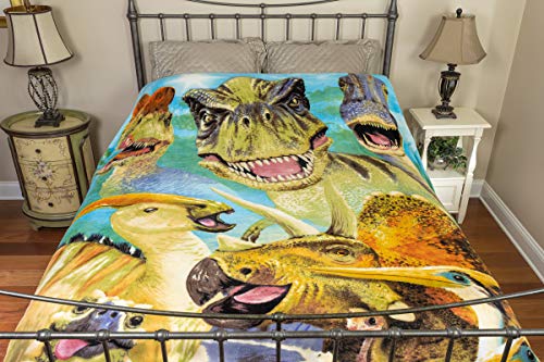 Dawhud Direct Dinosaur Fleece Blanket For Bed, 75" X 90" Queen Size Jurassic Fleece Throw Blankets For Boys, Men, Unisex And Kids, Super Soft Plush Dinosaur Fleece Blanket Throw For Christmas Winter #TOP5