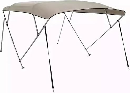 Bimini Tops for Boats, 600D Waterproof Sun Shade Cover with Aluminum Alloy Bracket and Rear Support Poles, 4 Bow Design for Enhanced Protection