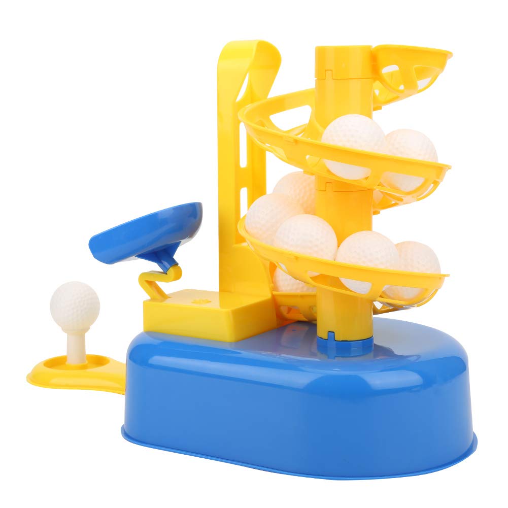 NDNCZDHC Golf Pitching Machine for Children, Indoor Outdoor Training Golf Balls and Club Equipment, Portable Outside Yard Active Gifts(Yellow Blue)