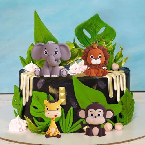 Miniatura 3 de Animales Decoración Pastel, 4 Piezas Decoración Tartas Selva, Safari Animals Cake Topper, Decoración De Pastel Animales De La Selva Toppers, Baby Shower Decoraciones Fiesta Cumpleaños