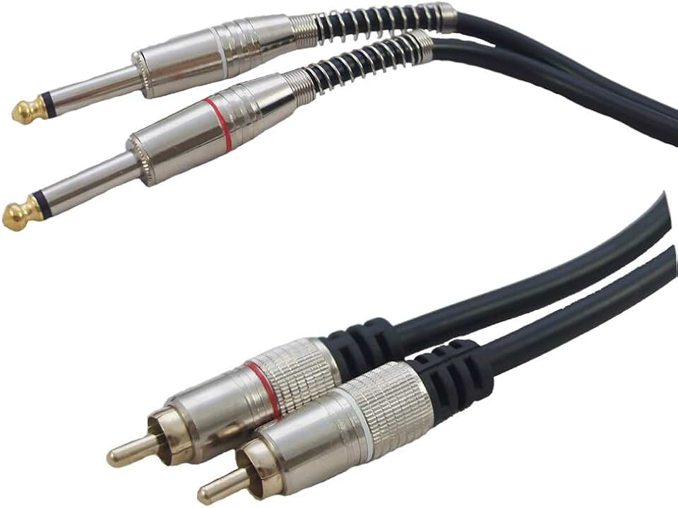 CABO 2 RCA + 2 P10 MONO DOURADO 1.8 MTS