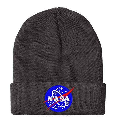 owndis Embroidered Lunar NASA, Embroidered Warm Winter Beanie - Black - One size
