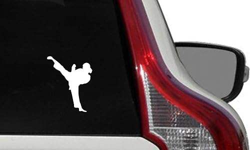 Miniatura 2 de Taekwondo - Calcomanía de vinilo para automóvil, diseño de silueta de niña, para parachoques de automóviles, camiones, parabrisas, paredes