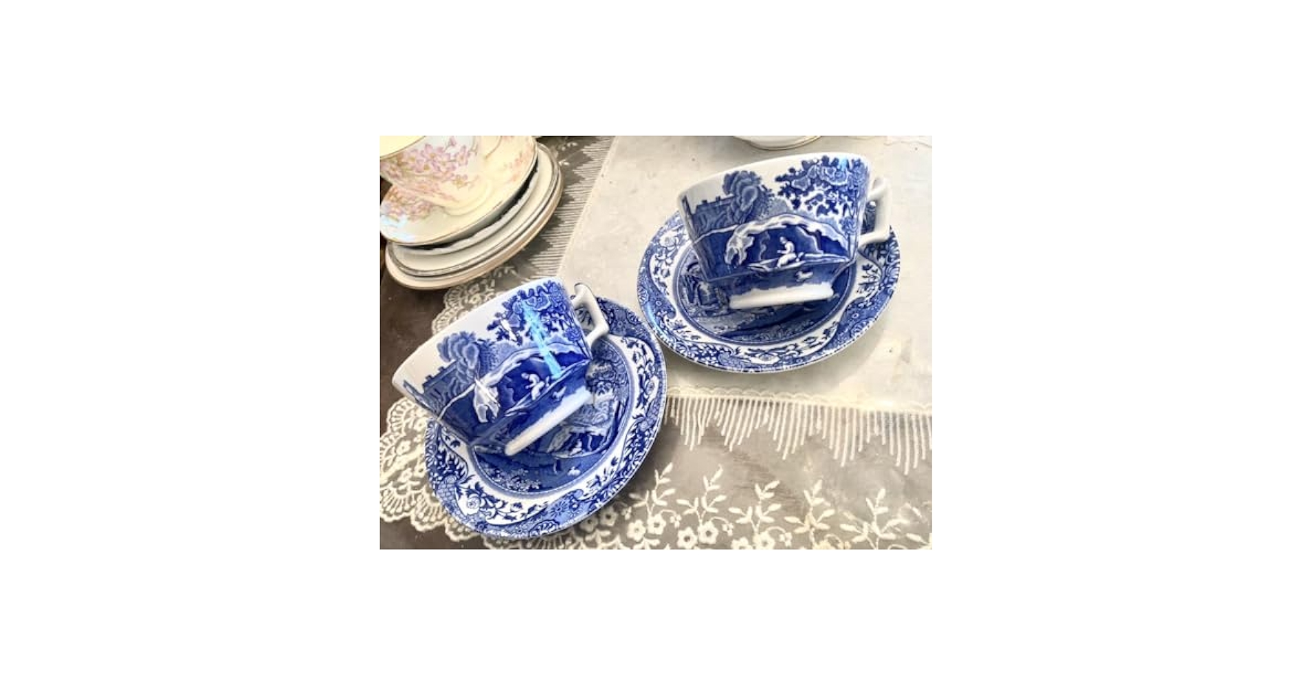 【英国アンティーク】美品  スポード デミタス C＆S ２客セット Amazon | 英国 スポード ブルーイタリアン カップ＆ソーサー 2客