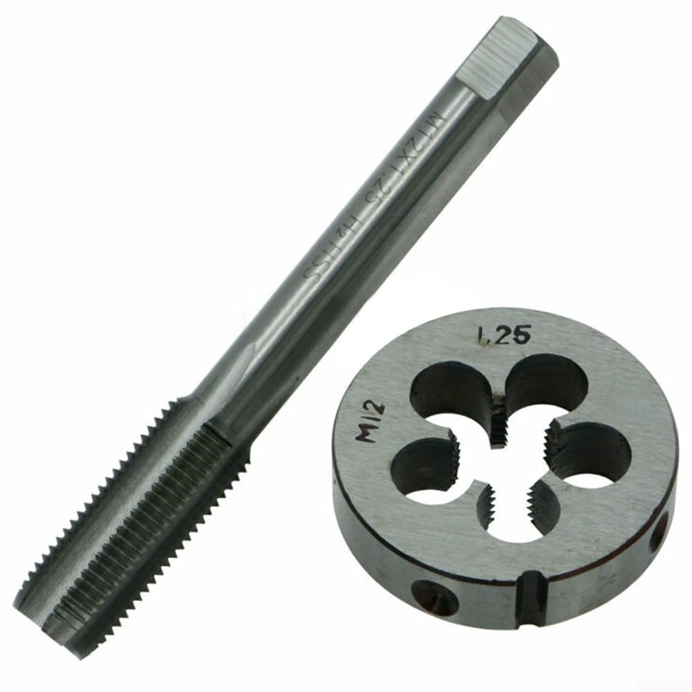 Zestaw gwintowników i narzynek, gwintowniki i narzynki do gwintów okrągłych, gwint metryczny prawy 12 mm x 1,25 HSS M12 x skok 1,25 mm