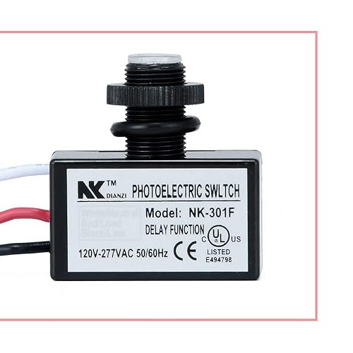 Miniatura 5 de KOOBOOK Interruptor fotoeléctrico de CA 120-277 V, botón de atardecer a amanecer, montaje empotrado, control fotográfico, interruptor de ojo, sensor