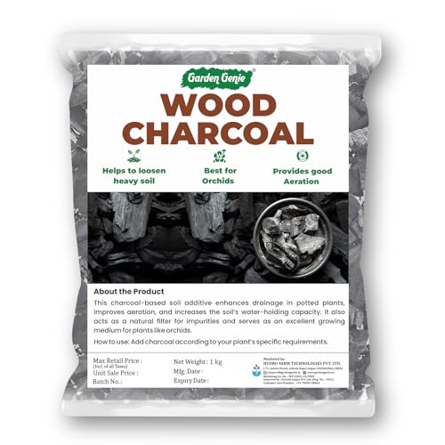 Image of Garden Genie Wood Charcoal for Plants 1 Kg| Horticultural Charcoal for Orchid Potting, Terrariums Plants Etc | Multipurpose Use for Havan, BBQ, Cooking, Pooja Dhoop & Gardening