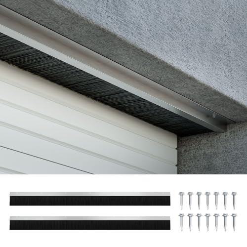 WINOVERCO 3' Garage Door Brush Seal for Top, 8FT Roll Up Door Seal Kit