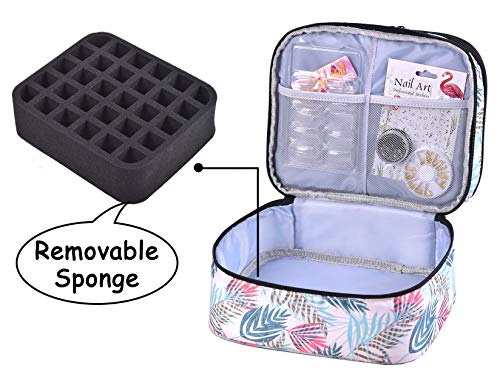 Zfzgfrcs Nail Polish Organizer- Holds 30 Bottles Nail Supply Organizers And Storage Double-Layer Nail Polish Carrying Case Nail Varnish Organizer Nail Polish Storage Bag With Handle (Leaf) #TOP4