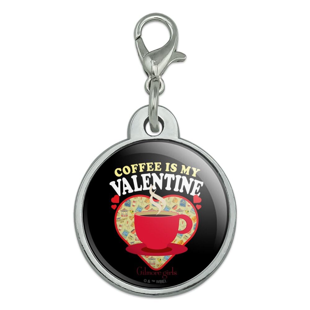 Gilmore Girls Coffee is My Valentine Chrome Plated Metal Pet Dog Cat ID Tag - Small