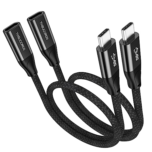 Thsucords 100W USB C Extension Cable 0.3M 2Pack