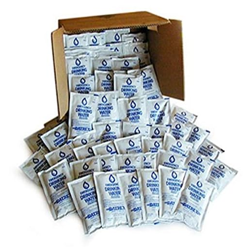 Datrex Lot de 64 sachets d'eau de survie d'urgence 125 ml