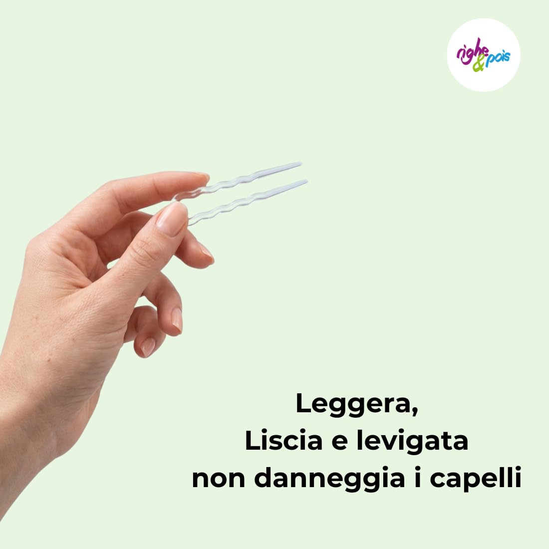 Righe e Pois Forcine Per Capelli Donna Ondulate Fermacapelli Made in Italy, 18 Forcelle Capelli Chignon Classiche in Acetato di Cellulosa - Set da 18 Fermacapelli 7 CM (Trasparente)