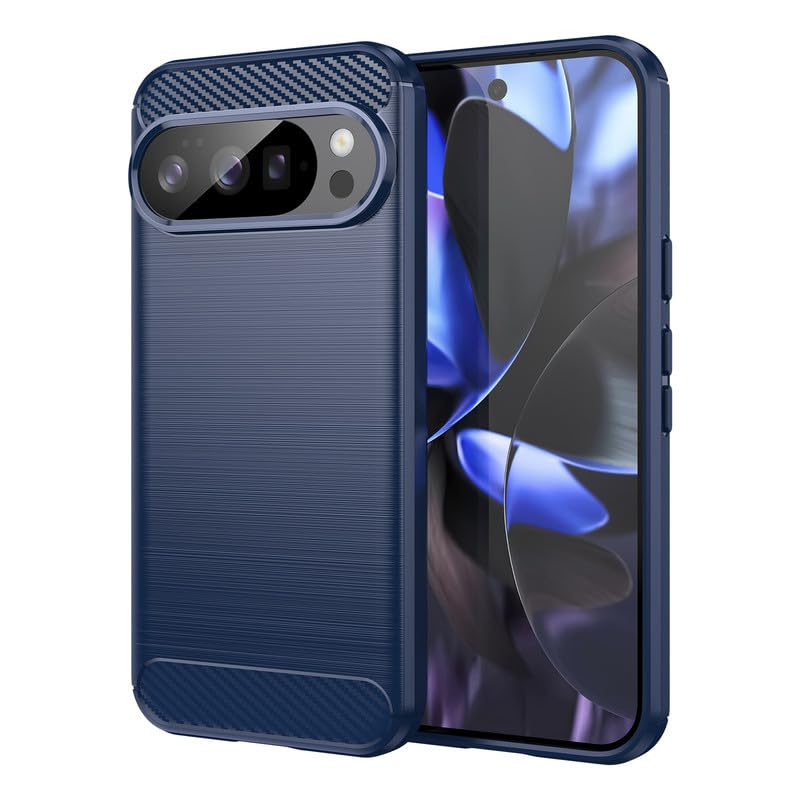 Image of Hybrid Carbon Fiber Back Case for Google Pixel 10 / Pixel 10 Pro (Blue)