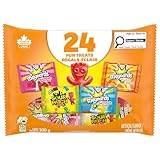 Maynards, Assorted Gummy Candy, Sour Patch Kids, Swedish Berries, Fish, and Fuzzy Peach, Pack of 24 Treat-size Bags, Individually Wrapped, Bulk, Sour then Sweet, 300 g