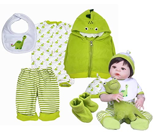 Reborn Baby Doll Clothes 22 inch Green Turtle Outfit Accessories for 20