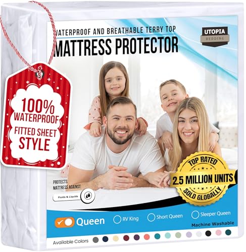 Queen Size Mattress Protector Waterproof, Premium 200 GSM Terry...