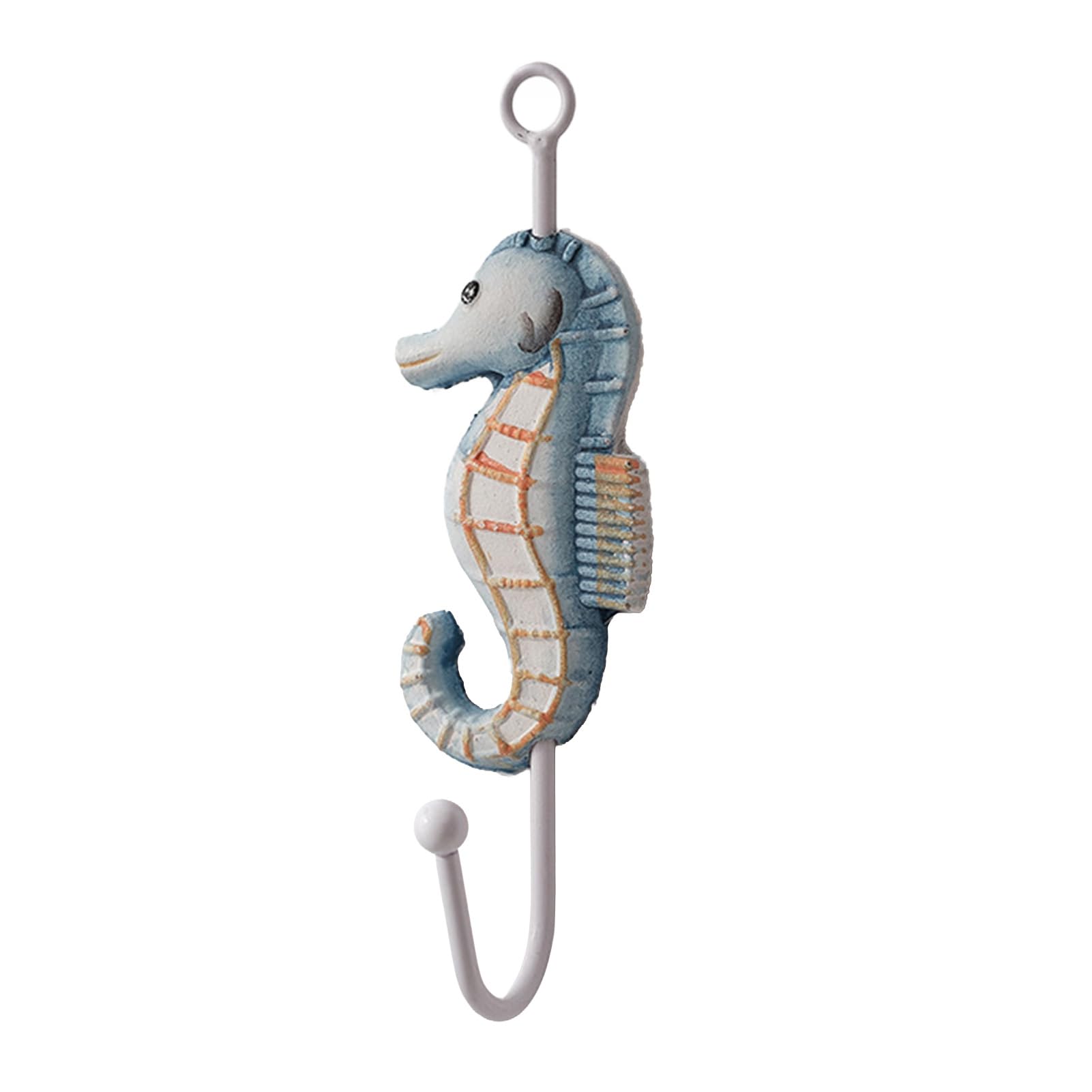 RetroNest Resin Towel Hook 1Pcs,Mediterranean Style Decorative Wall Hanger,Sturdy Durable Wall Hook for Keys Umbrellas Scarves & Home Decor Nautical Theme Resin Design C