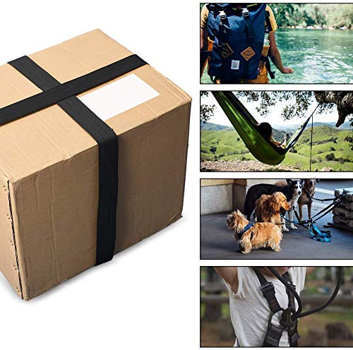 Golden Pearl Black 2 Inch Wide 10 Yards Nylon Heavy Duty Webbing Strap,Polypropylene Heavy Straps for Bags, Hammocks, Outdoor Climbing and DIY Making Luggage Strap, Pet Collar, Backpack Repairing