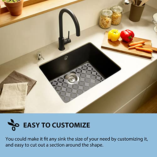 Top-spring Sink Mat, 2Pcs Kitchen Sink Protector Mat for Ceramic/Stainless Steel Sinks, Cut to Size Draining Mat 30 x 40cm (Clear) - Image 4