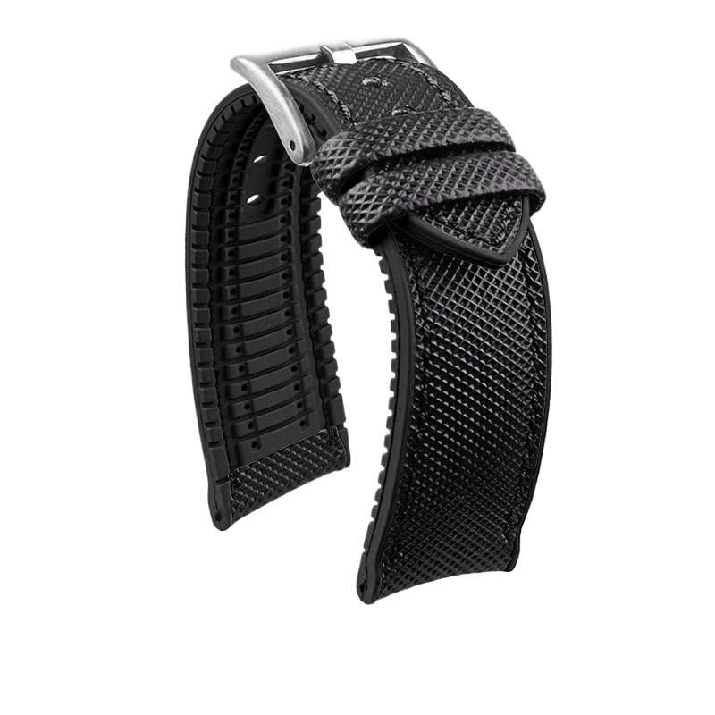 Correa de nailon resistente para Mido Helmsman Commander negra 23mm