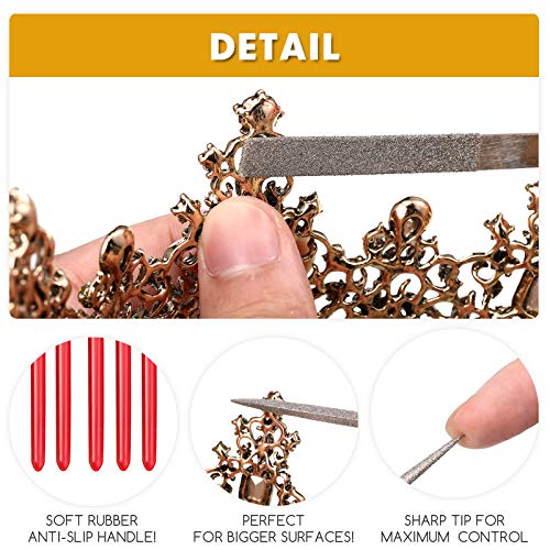 Miniature and Model Files, Includes Diamond File Set (Round, Flat and Triangular, 9 Piece) - Image 3