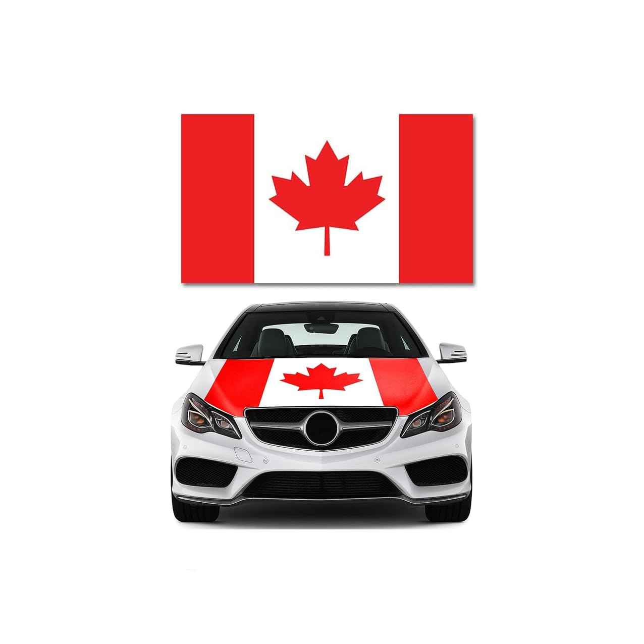 TNAIYH Canada Flag Car Hood Cover 63x47 Elastic Fabrics Vehicle Country Flag Bonnet Banner Weatherproof Automotive Exterior Decoration