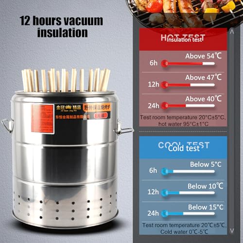 Przenośny grill bezdymny, pionowy piec do grillowania ze stali nierdzewnej z 50 szpikulcami, prażenie 360°, separacja węgla olejowego, idealna na kemping i do użytku na podwórku