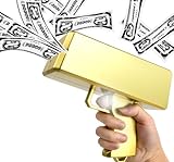 KWYZ Golden Money Shooter, Make it Rain/Spray Money Gun Paper Playing Toy , Handheld Spray Cash Gun for Game Movies Party Supplies
