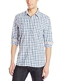 Kenneth Cole Men's Long-Sleeve Two-Pocket Ombre Plaid Shirt