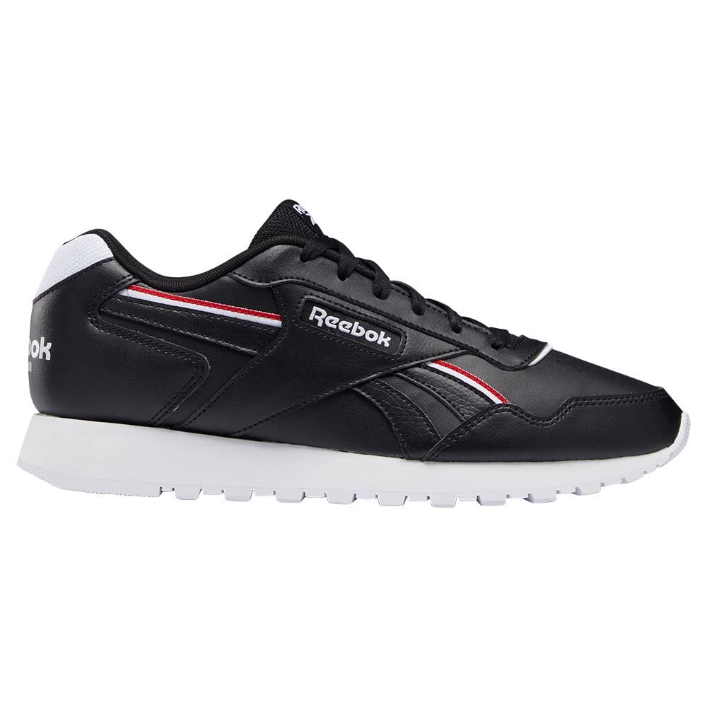Reebok Men Glide Vegan Sneaker, Core Black/FTWR White/Vector Red, 3.5