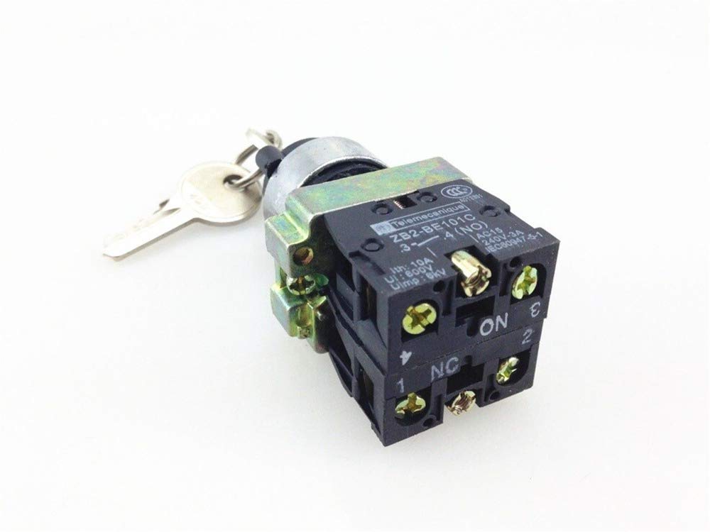 4Pcs/Lot XB2-BG65 2 Position 1 NO 1NC Spring Reset Momentary Key Operated Selector Switch