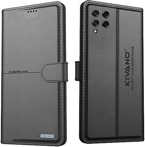 Image of Compatible with Samsung Galaxy M53 5G Flip Cover | Leather Finish | Inside Pockets & Inbuilt Stand | Shockproof Wallet Style Magnetic Closure Back Cover Case