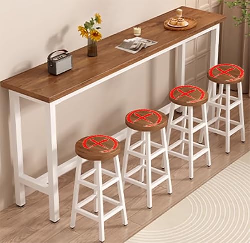 Mesa de bar alta, altura de mostrador, mesa de comedor y cóctel de 105 cm para desayuno y cocina, adecuada para muebles de hogar y bar