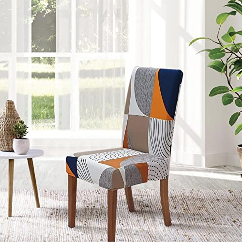 Image of SPRINGRICO Polyester Chair Covers For Dining Room (4 Pack, Color Matrix, Multicolor)
