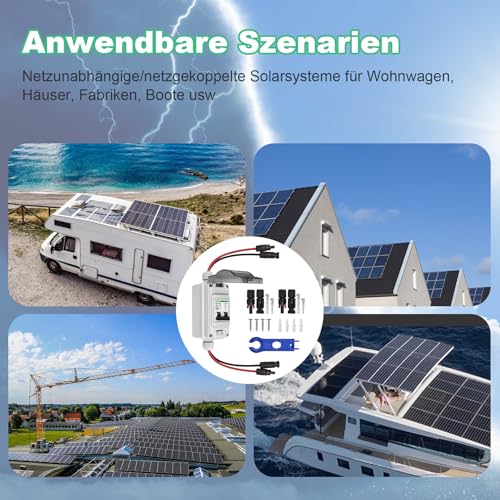 TEOV DC Trennschalter Solar PV, 2P 16A 1000V Leistungsschalter mit Kabel IP65 Wasserdicht Trennschalter für Solar PV Anlage