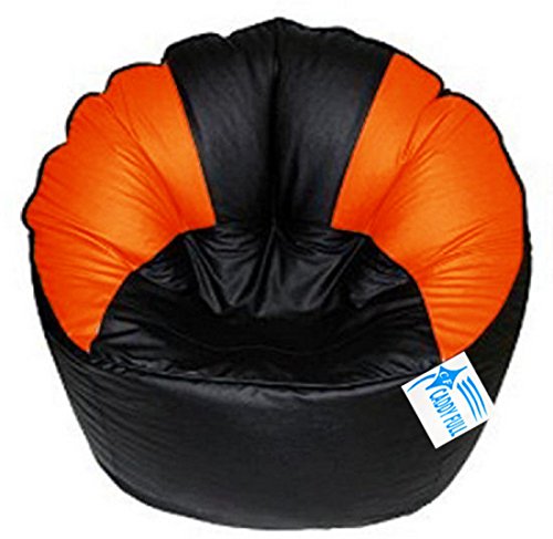 Image of XXXL Muddha Chair Without Beans (Black and Orange)