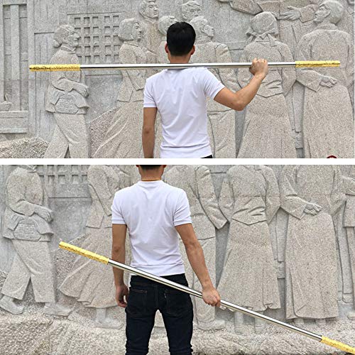 Weisheng Wooden Monkey King Staff Kungfu Wooden Wushu Sticks Monkey Cudgels Carving Dragon Golden Cudgel Sun Wukong Weapon Practice (Steel) - Thumbnail 3