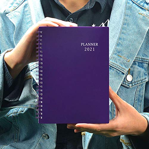 2021 Planner - Weekly & Monthly Planner, Flexible Cover,12 Monthly Tabs, 21 Notes Pages, Twin-Wire Binding with Two-Sided Inner Pocket