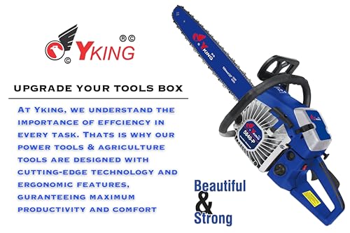 Image of YKING 5840-P,58 CC HEAVY DUTY 2 STROKE PETROL CHAINSAW, CHAINSAW FOR TREE CUTTING, 2.4 KW WOOD CUTTING MACHINE WITH 22 inch BAR & CHAIN